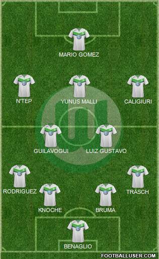 VfL Wolfsburg 4-2-3-1 football formation