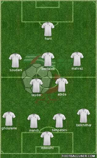 Algeria 4-2-3-1 football formation