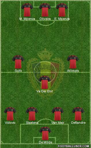 Belgium 4-1-4-1 football formation