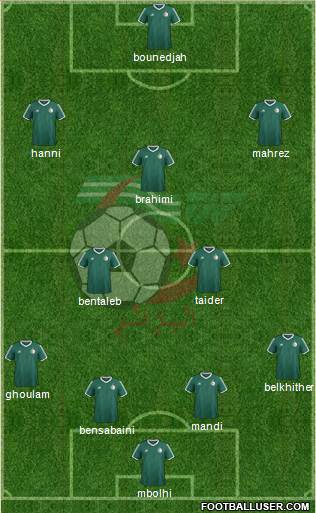 Algeria 4-2-3-1 football formation