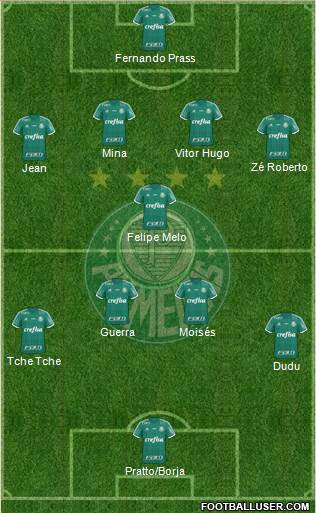 SE Palmeiras 4-1-4-1 football formation