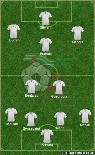 Algeria 4-2-3-1 football formation