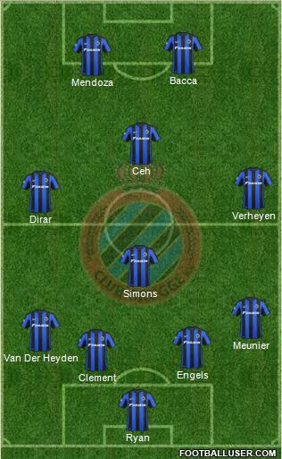 Club Brugge KV 4-4-2 football formation