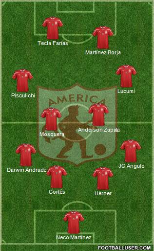 CD América de Cali 4-2-2-2 football formation