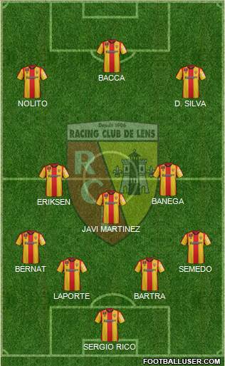 Racing Club de Lens 4-3-3 football formation