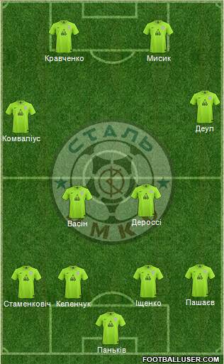 Stal Dniprodzergyns'k 5-4-1 football formation