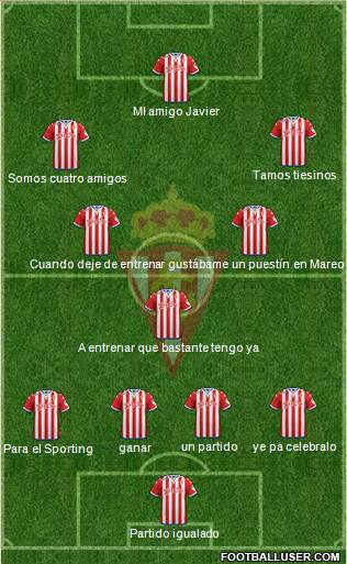 Real Sporting S.A.D. 4-2-3-1 football formation