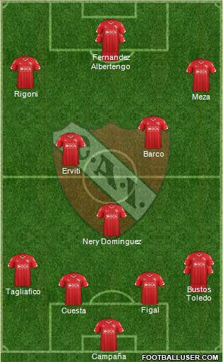 Independiente 4-3-3 football formation