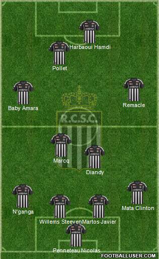 Sporting du Pays de Charleroi 4-3-2-1 football formation