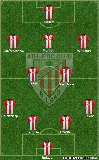 Athletic Club 4-2-3-1 football formation