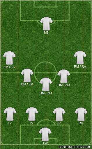 Football Manager Team 4-5-1 football formation