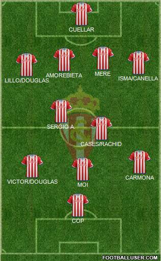 Real Sporting S.A.D. 4-2-3-1 football formation