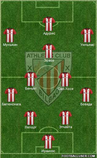 Athletic Club 4-2-3-1 football formation