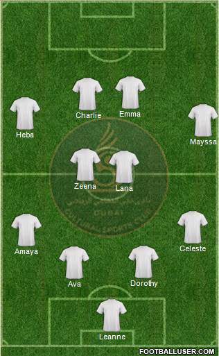 Dubai 4-2-4 football formation