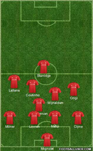 Liverpool 4-1-4-1 football formation
