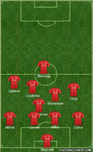 Liverpool 4-1-4-1 football formation