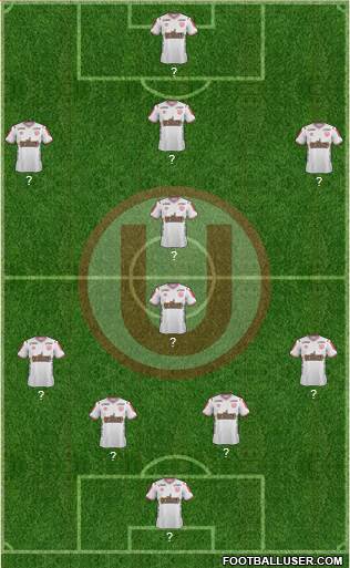 C Universitario D 4-2-1-3 football formation