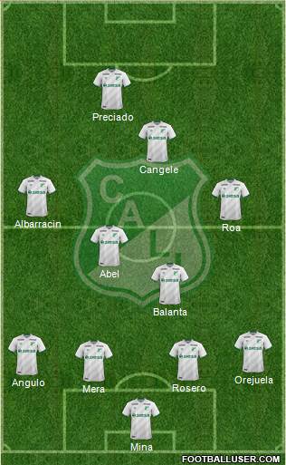 AC Deportivo Cali 4-2-3-1 football formation