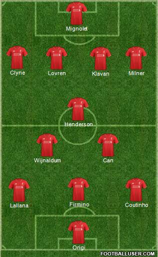Liverpool 4-1-2-3 football formation