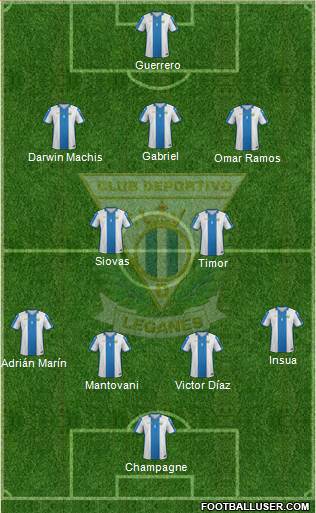 C.D. Leganés S.A.D. 4-2-3-1 football formation