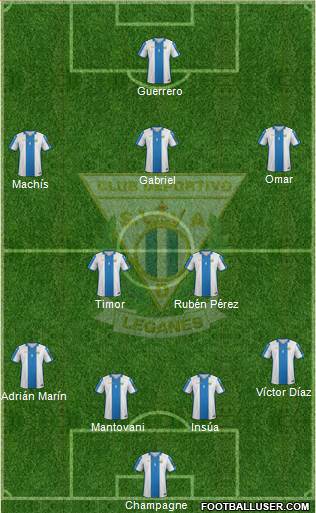 C.D. Leganés S.A.D. 4-2-3-1 football formation