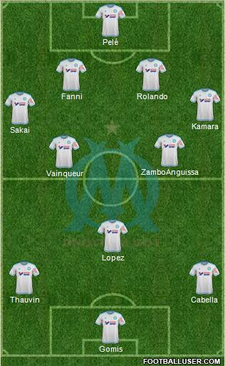 Olympique de Marseille 4-2-2-2 football formation