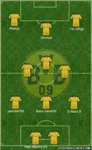 Borussia Dortmund 4-1-4-1 football formation