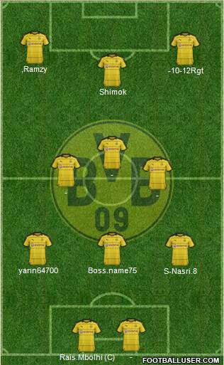 Borussia Dortmund 4-1-4-1 football formation