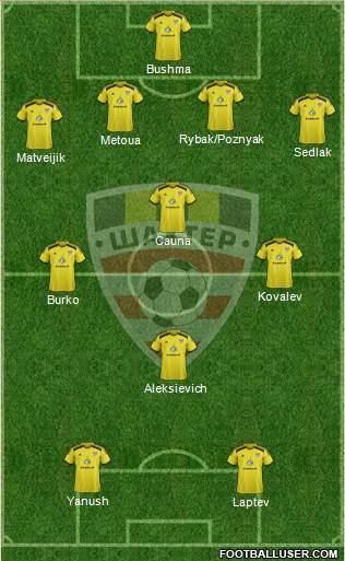 Shakhter Soligorsk 4-4-2 football formation
