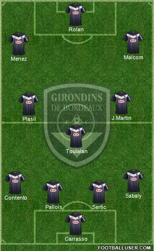 FC Girondins de Bordeaux 4-3-3 football formation