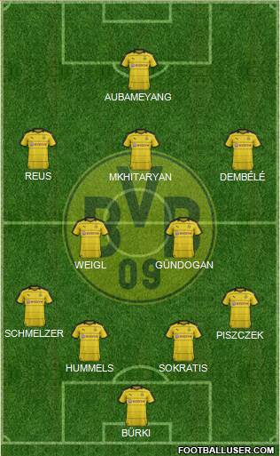 Borussia Dortmund 4-2-3-1 football formation