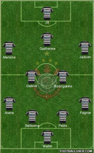 SC Corinthians Paulista 4-2-3-1 football formation