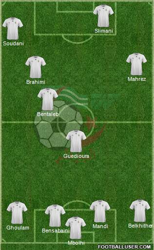 Algeria 4-2-3-1 football formation