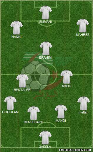 Algeria 4-2-3-1 football formation