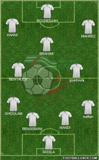 Algeria 4-2-3-1 football formation