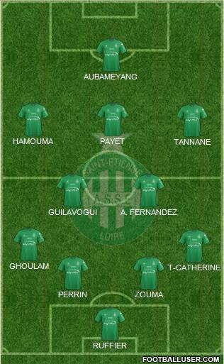 A.S. Saint-Etienne 4-2-3-1 football formation