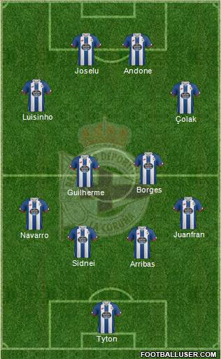 R.C. Deportivo de La Coruña S.A.D. 4-1-4-1 football formation