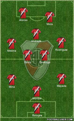 River Plate 4-3-1-2 football formation