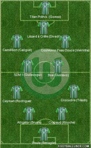 VfL Wolfsburg 4-1-3-2 football formation