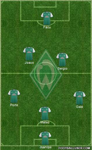 Werder Bremen 3-4-2-1 football formation