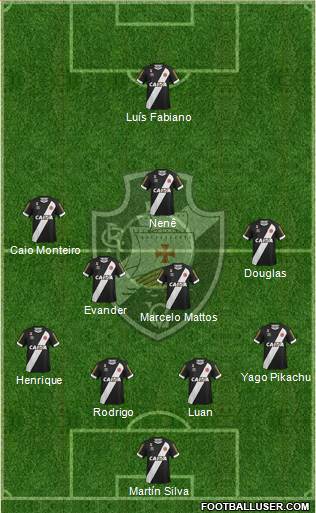 CR Vasco da Gama 4-4-1-1 football formation