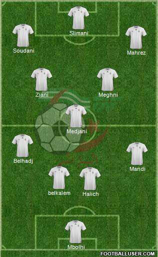 Algeria 4-2-1-3 football formation