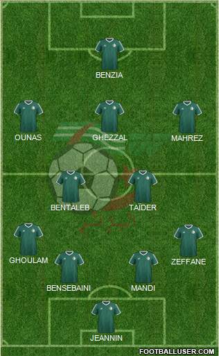 Algeria 4-2-3-1 football formation