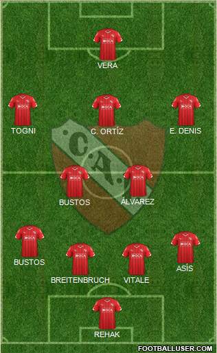 Independiente 4-2-3-1 football formation