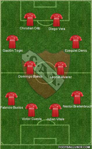 Independiente 4-4-2 football formation