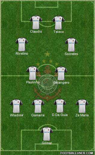 SC Corinthians Paulista 4-2-2-2 football formation