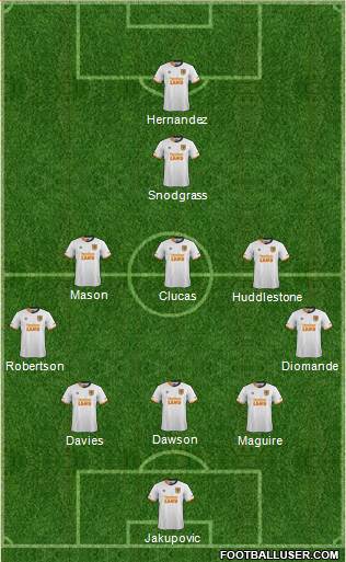 Hull City 4-1-4-1 football formation