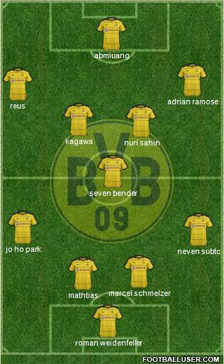 Borussia Dortmund 4-1-4-1 football formation