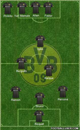 Borussia Dortmund 3-5-1-1 football formation