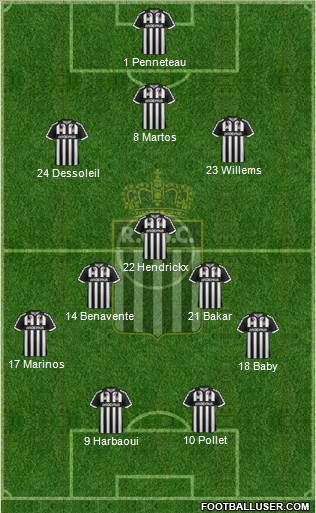 Sporting du Pays de Charleroi 3-5-2 football formation